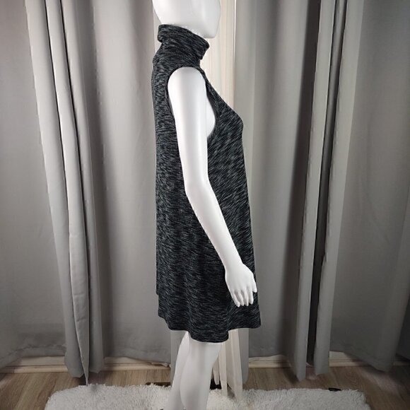 Alya Turtleneck Sleeveless Midi Black, Gray Dress Size XS - Picture 4 of 11